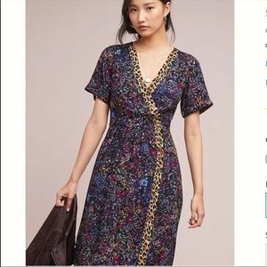 Anthropologie MAEVE LEOPARD FLORAL DRESS size 4